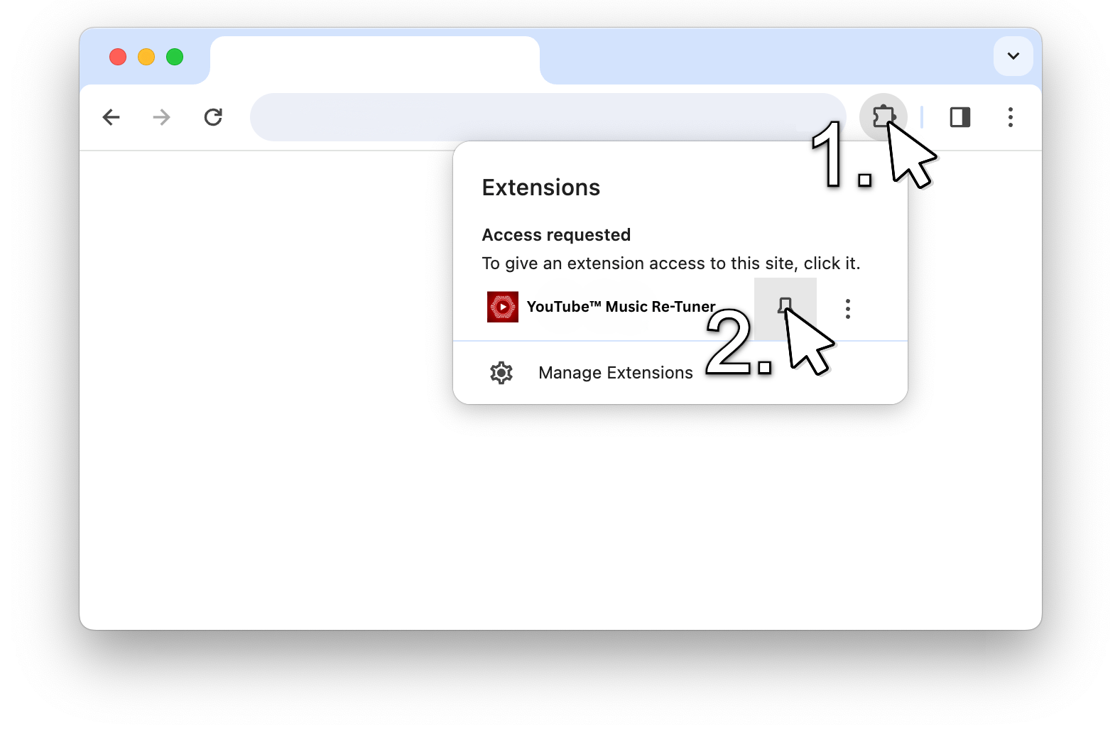 Pin YouTube Music ReTuner to your browser